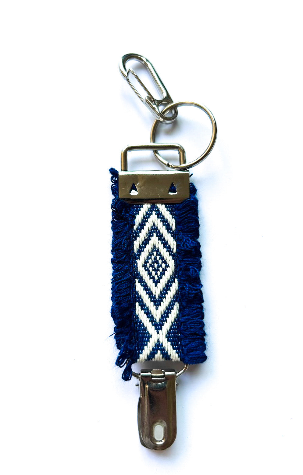 ComboClip. - Navy & White Geometric & Silver Hardware