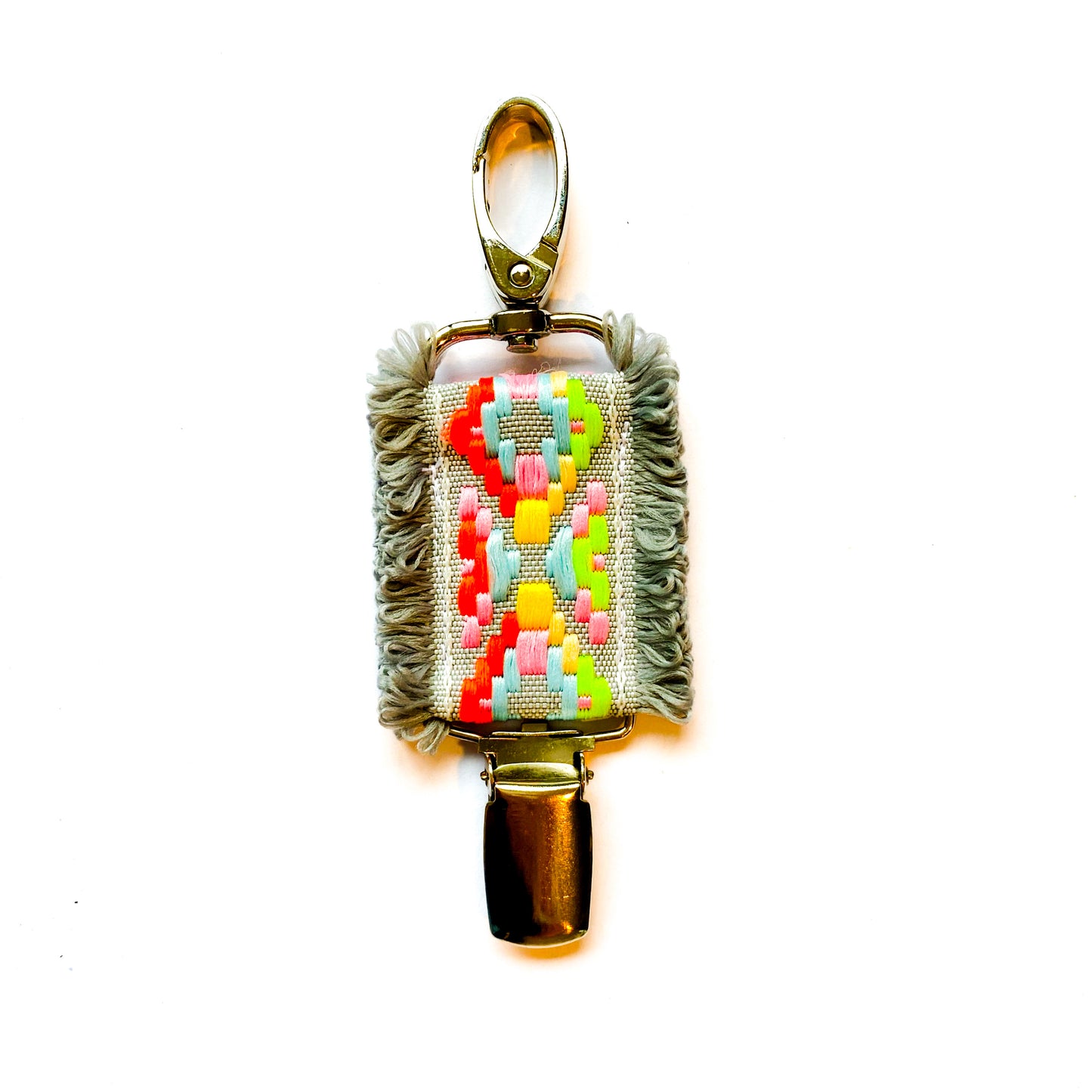 ComboClip. -Multicolour grey print & silver hardware