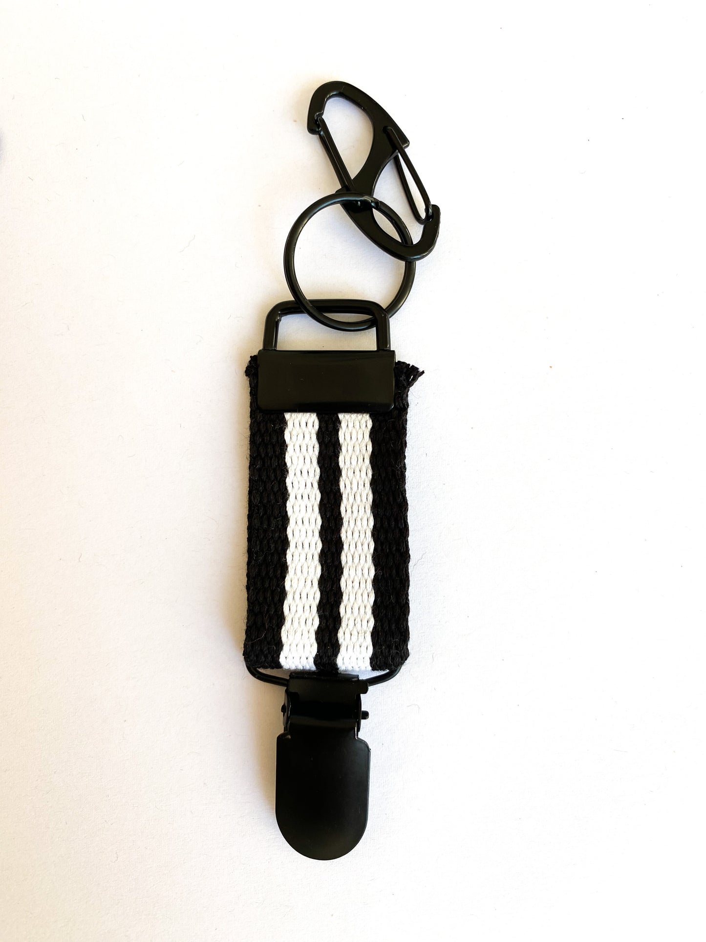 ComboClip - Black & White Stripe (Black hardware)