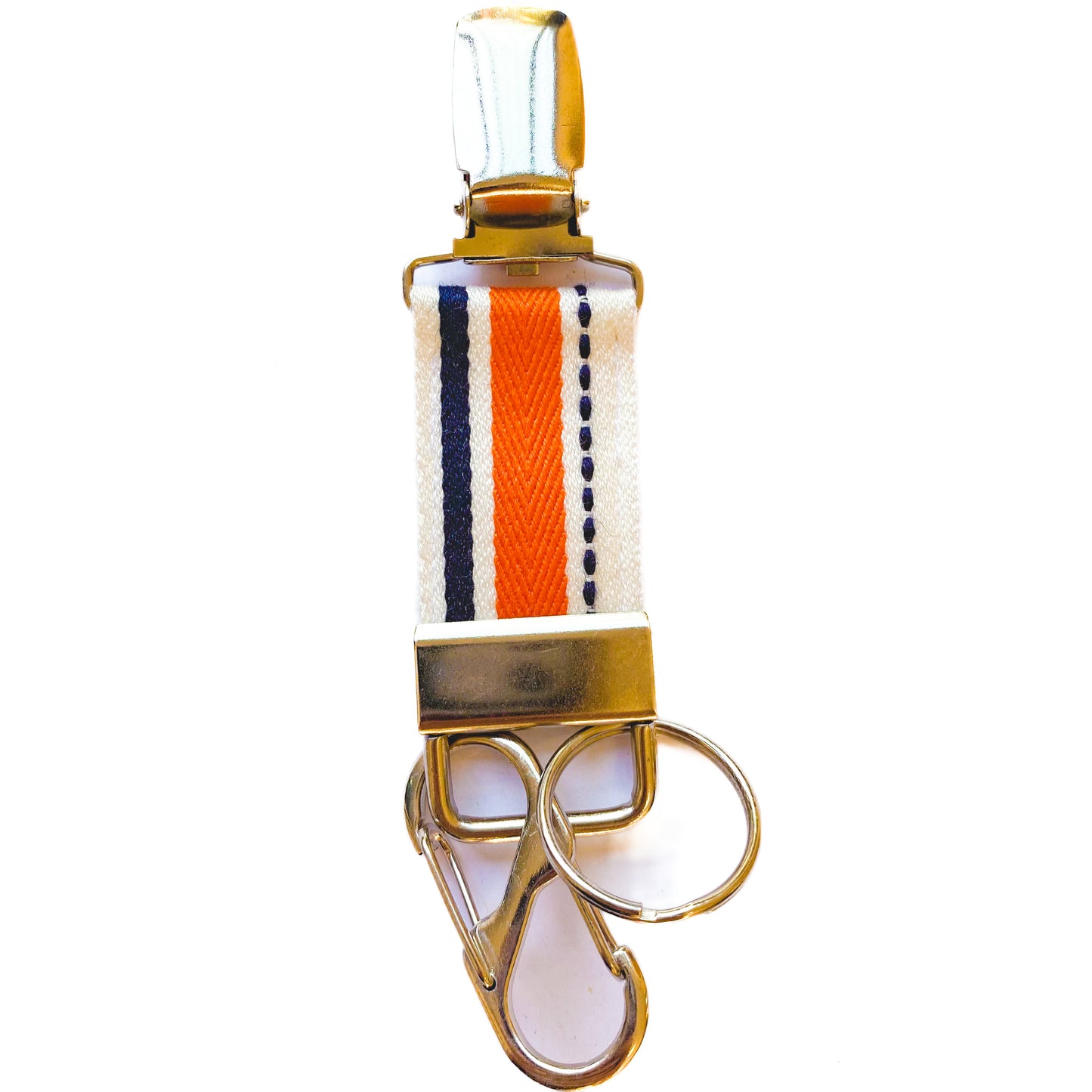 ComboClip. - Orange Stripe with silver hardware